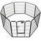 Black Pet Fence 8 Panels Heavy Duty 1/2" Tube Indoor Outdoor Dog Safety